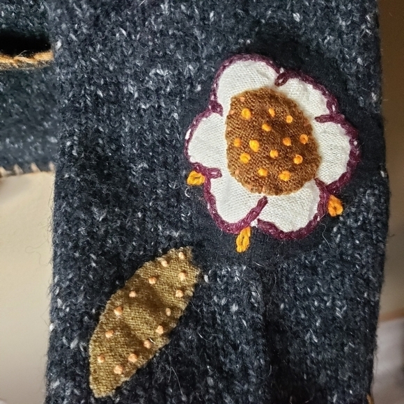 Relais Mohair Blend Floral Applique Sweater 2 Button Blazer-Size S - Picture 6 of 9